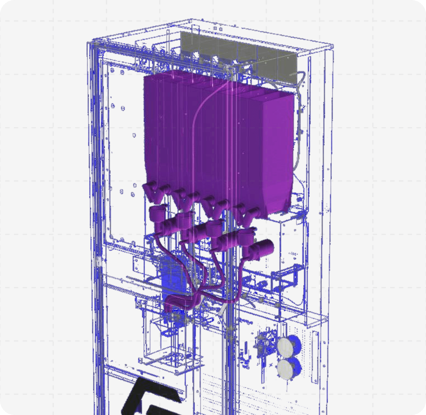 MilkShaker view highlighting electronic components
